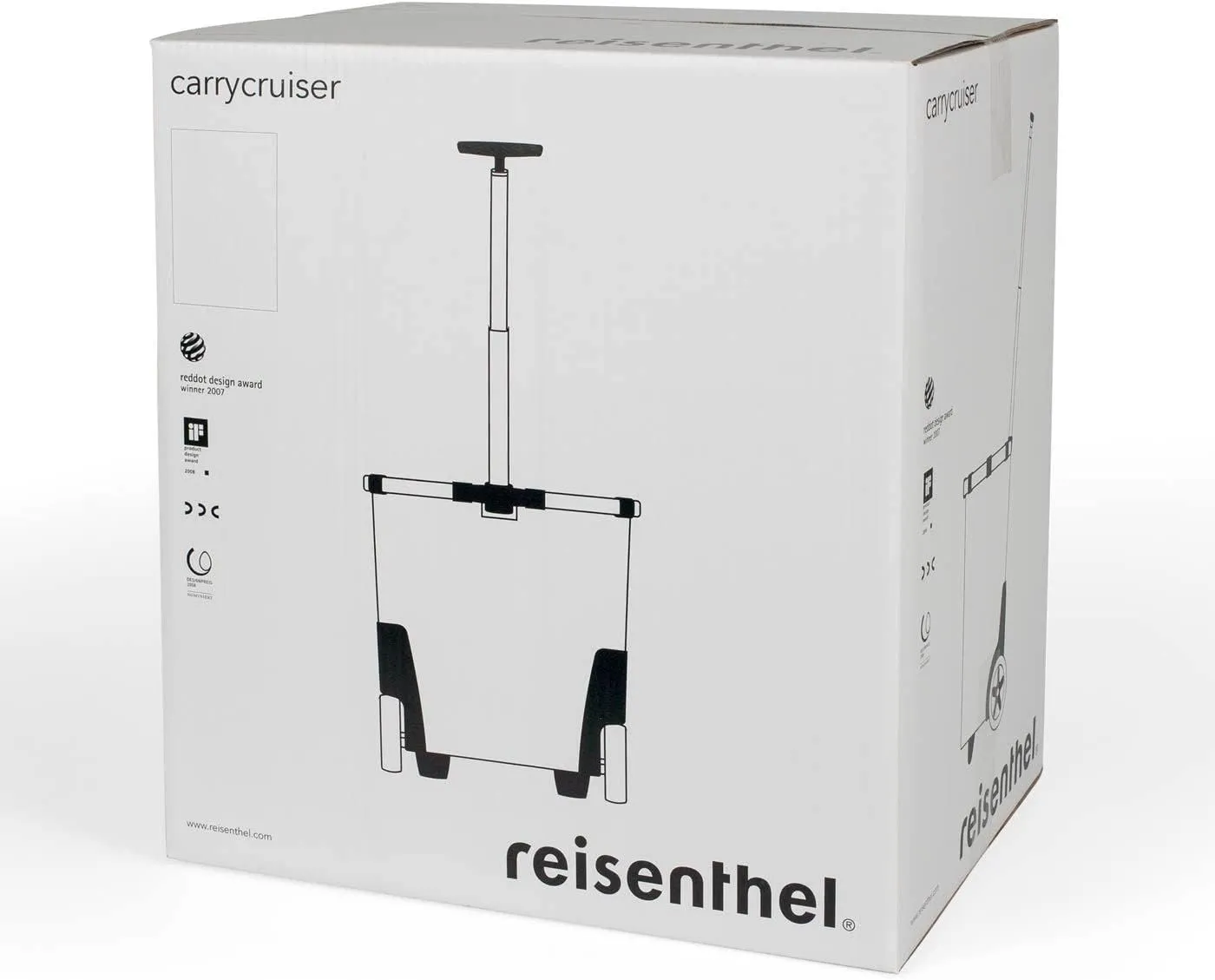 reisenthel carrycruiser Black - Portable Shopping Trolley with Sturdy Aluminum Frame, Shoulder Strap and Removable mesh Inner Bag - Water-Repellent