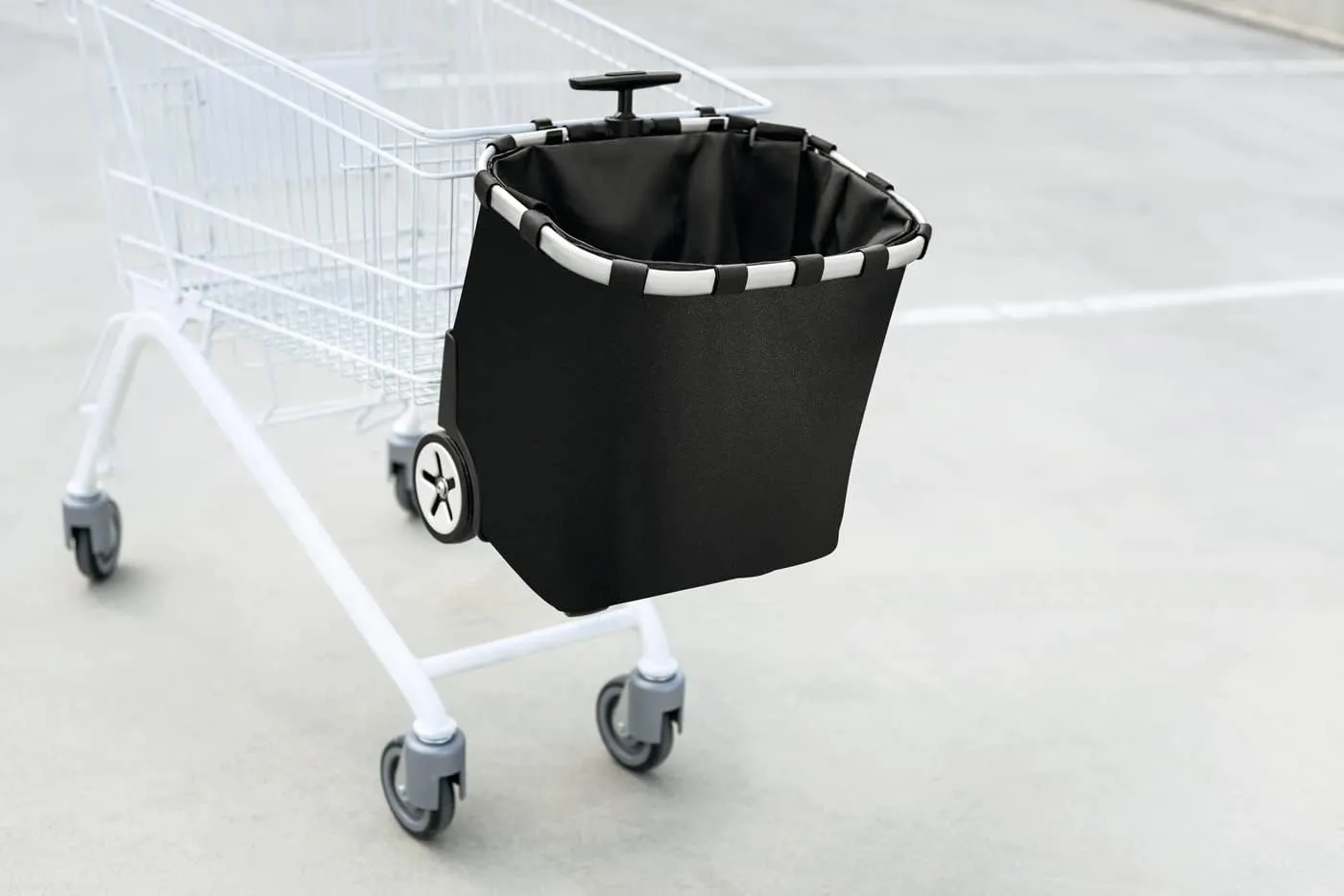 reisenthel carrycruiser Black - Portable Shopping Trolley with Sturdy Aluminum Frame, Shoulder Strap and Removable mesh Inner Bag - Water-Repellent