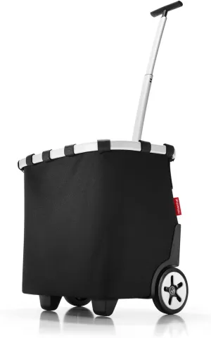 reisenthel carrycruiser Black - Portable Shopping Trolley with Sturdy Aluminum Frame, Shoulder Strap and Removable mesh Inner Bag - Water-Repellent