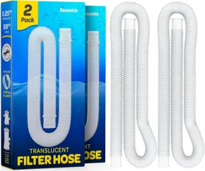 Replacement Hose For Above Ground Pools [Set of 2] 1.25" Diameter, 59" Long Accessory Pool Pump Replacement Hose - Filter Pump Hose Compatible with Intex Pump Models #607/#637