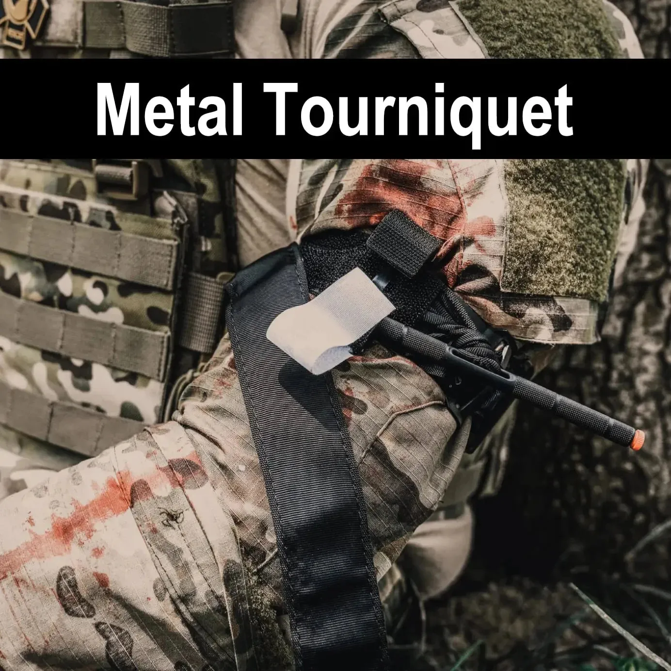 RHINO RESCUE Tourniquet Holster – MOLLE Pouch with Metal Tourniquet & Scissors