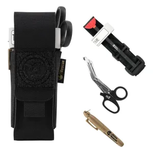 RHINO RESCUE Tourniquet Holster – MOLLE Pouch with Metal Tourniquet & Scissors