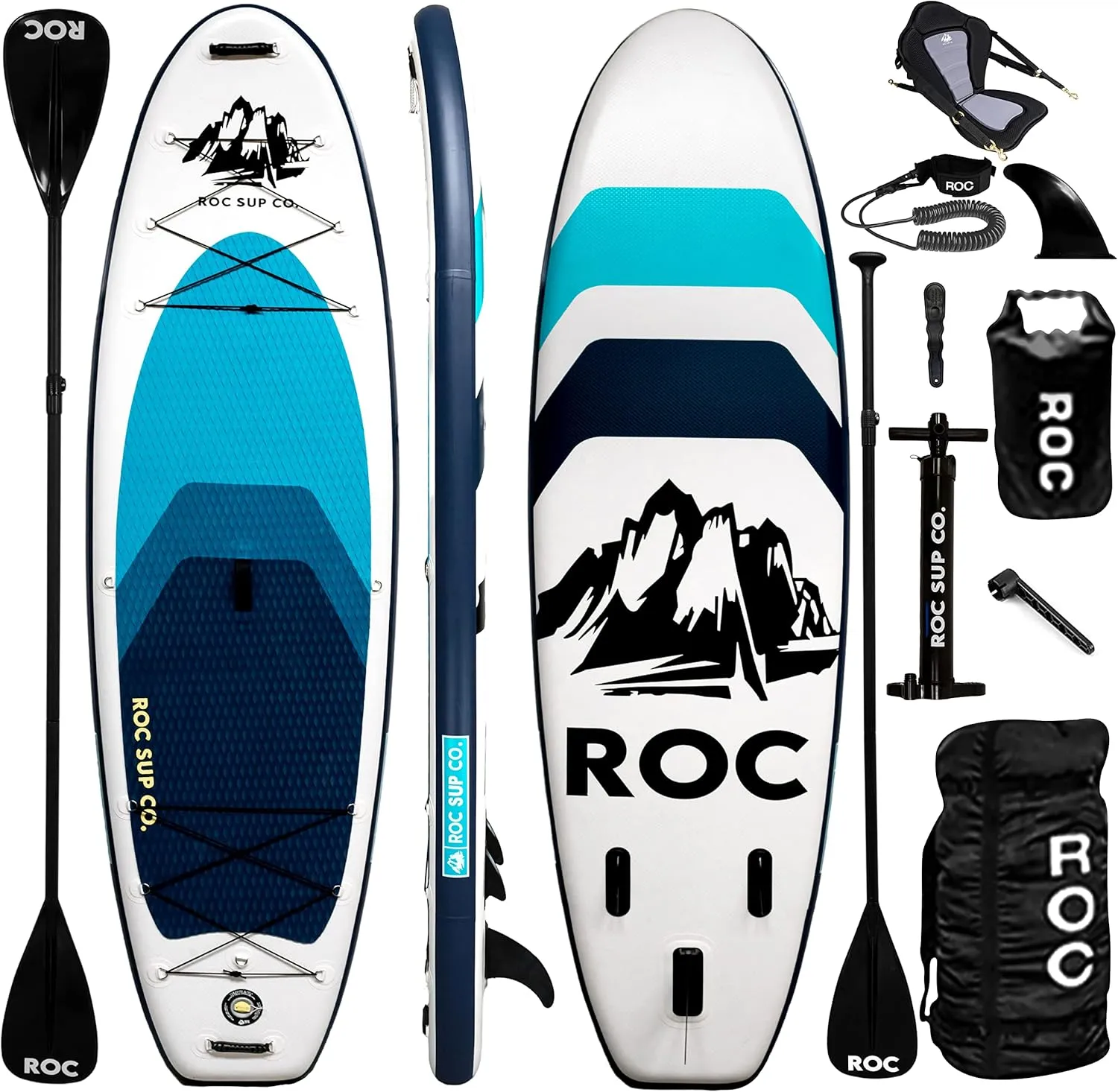 Roc Inflatable Stand Up Paddle Boards 10 ft 6 in with Premium SUP Paddle Board Accessories, Wide Stable Design, Non-Slip Comfort Deck for Youth & Adults