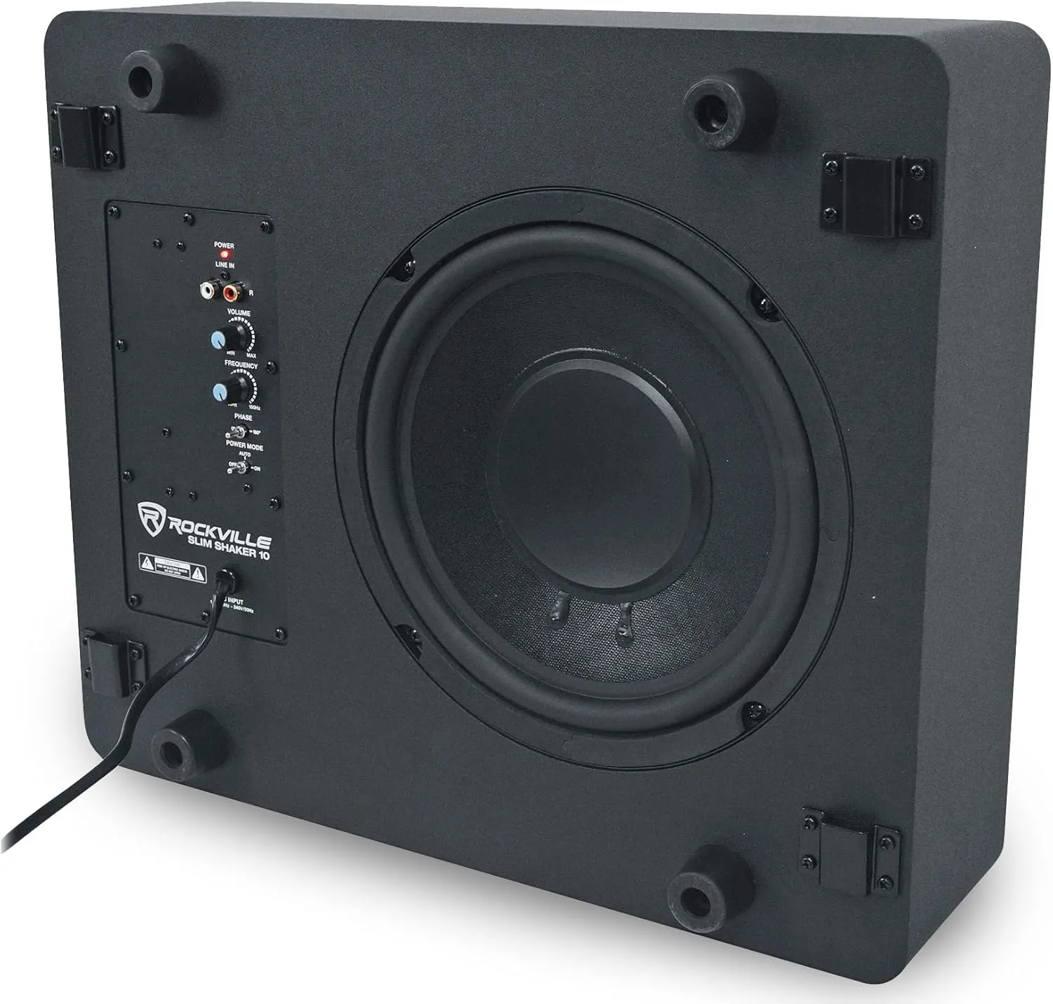 Rockville Slim Shaker 10" 150W Powered Subwoofer, Low Profile, Wall-Mountable, Deep Bass, Perfect for Home Theater and Gaming
