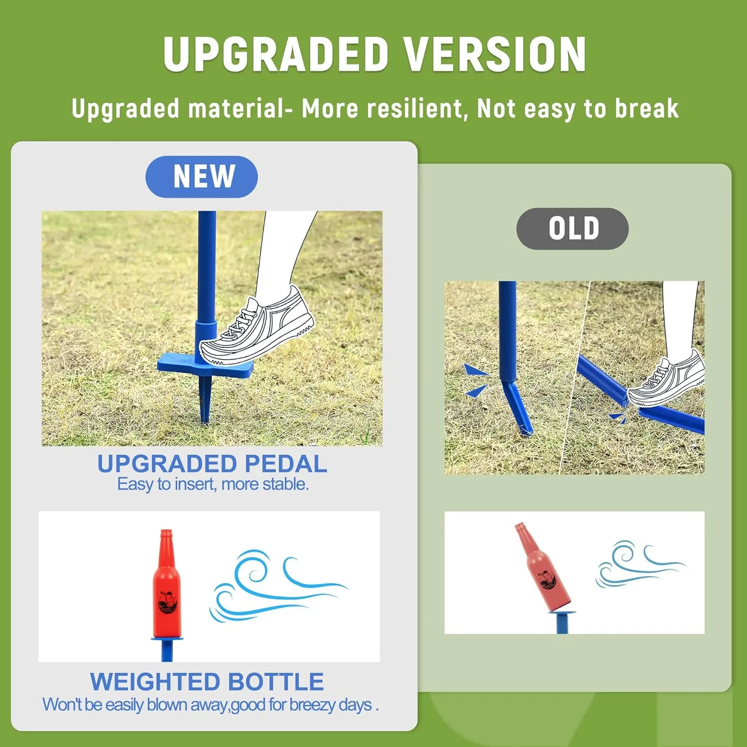 ropoda Outdoor Games -Upgraded Flying Disc Game Set, Fun Bottle Drop Yard Games with Friend and Family, Portable Lake Games Game for Lawn and Beach with Thicker Pole (Polish Horseshoes)- Standard