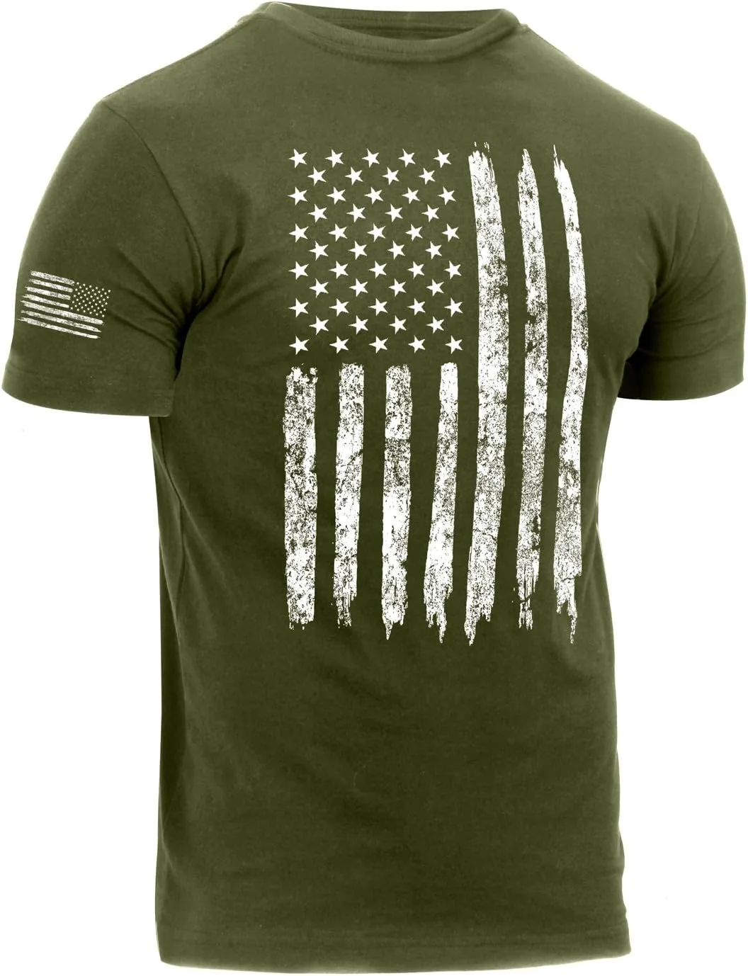 Rothco Distressed US Flag Athletic Fit T-Shirt - Comfort Short Sleeve Graphic Tee