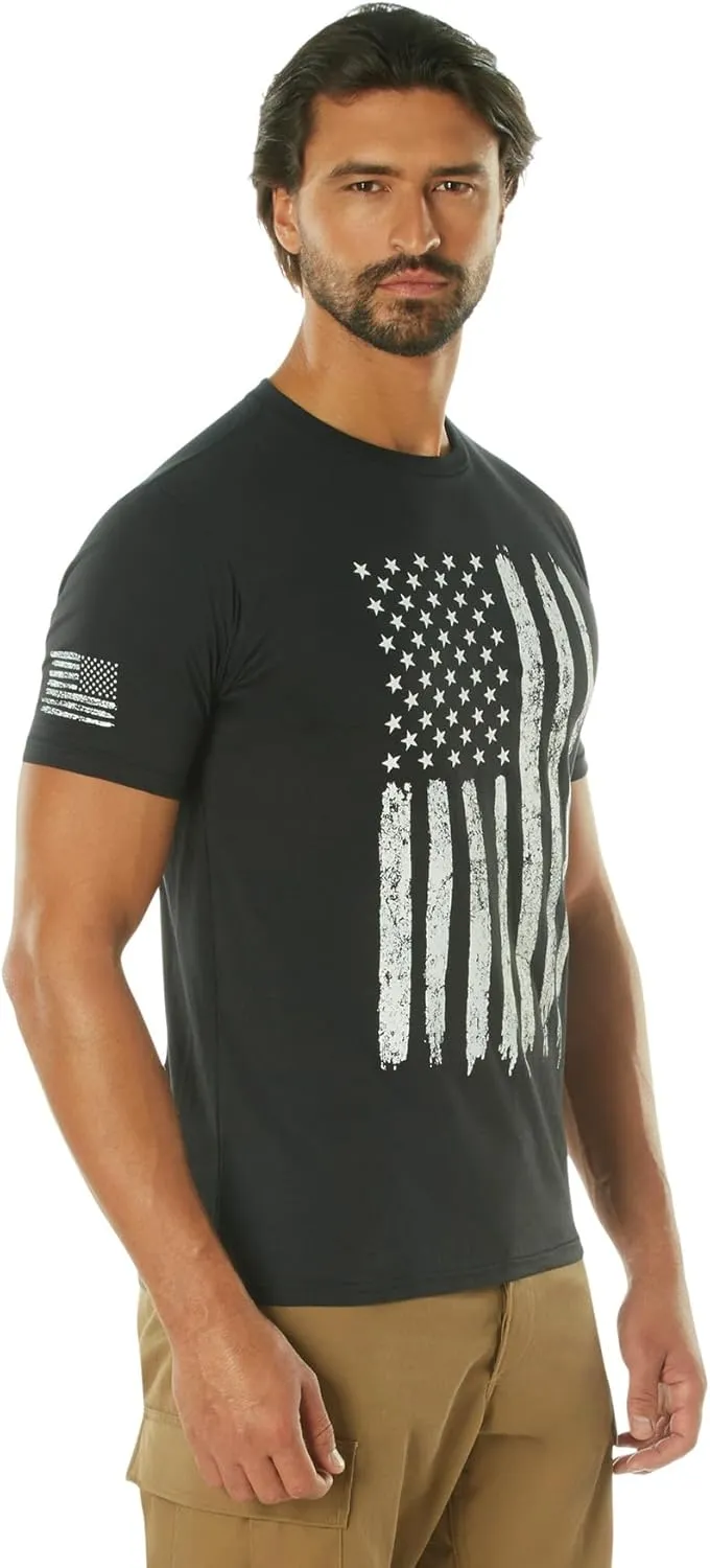 Rothco Distressed US Flag Athletic Fit T-Shirt - Comfort Short Sleeve Graphic Tee