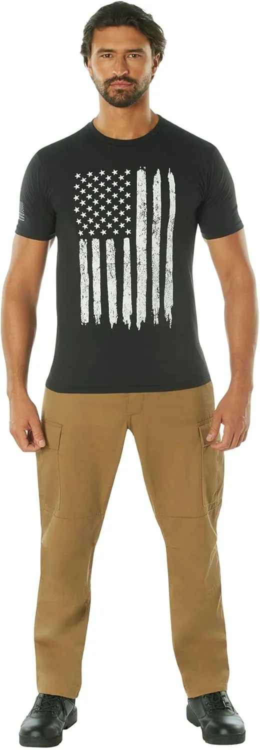 Rothco Distressed US Flag Athletic Fit T-Shirt - Comfort Short Sleeve Graphic Tee