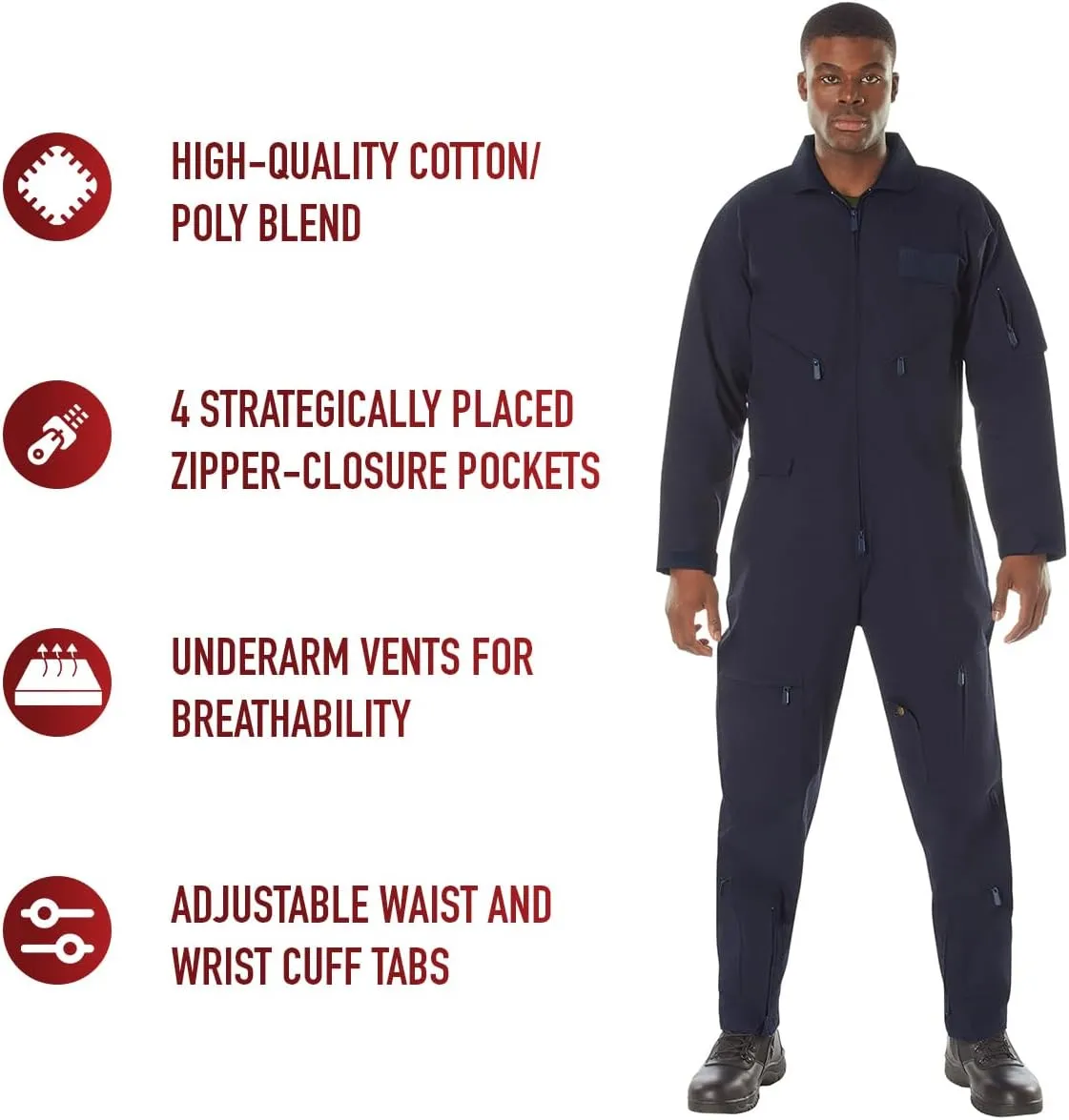 Rothco Flightsuit – Mens Pilot Coveralls – Costume Cosplay Jumpsuit
