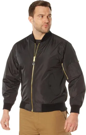 Rothco Lightweight MA-1 Flight Jacket - Iconic Bomber Style Jacket Comfortable Coat (US, Alpha, 3X-Large, Regular, Regular, Black)