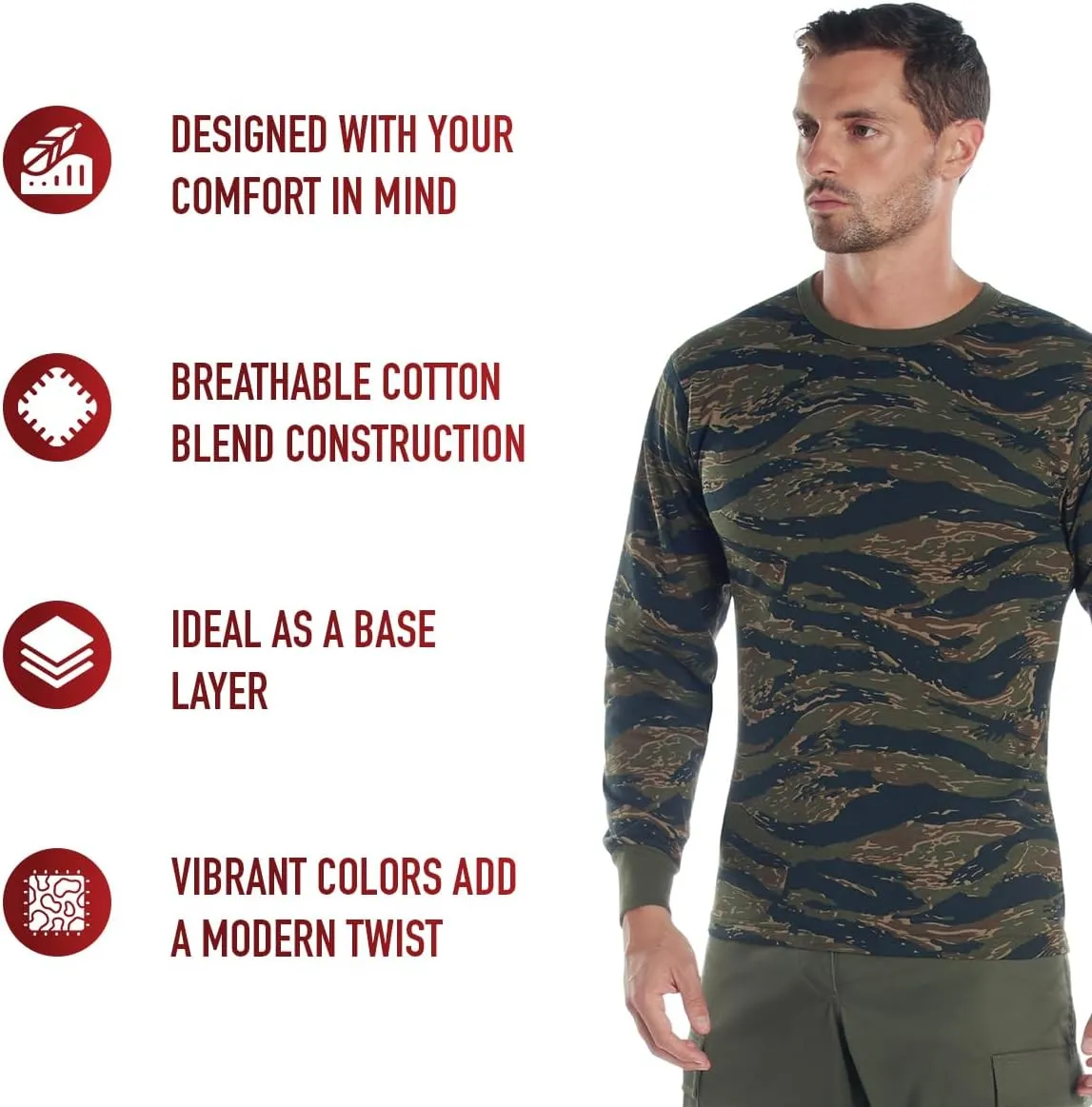 Rothco Mens Long Sleeve Color Camo T-Shirt
