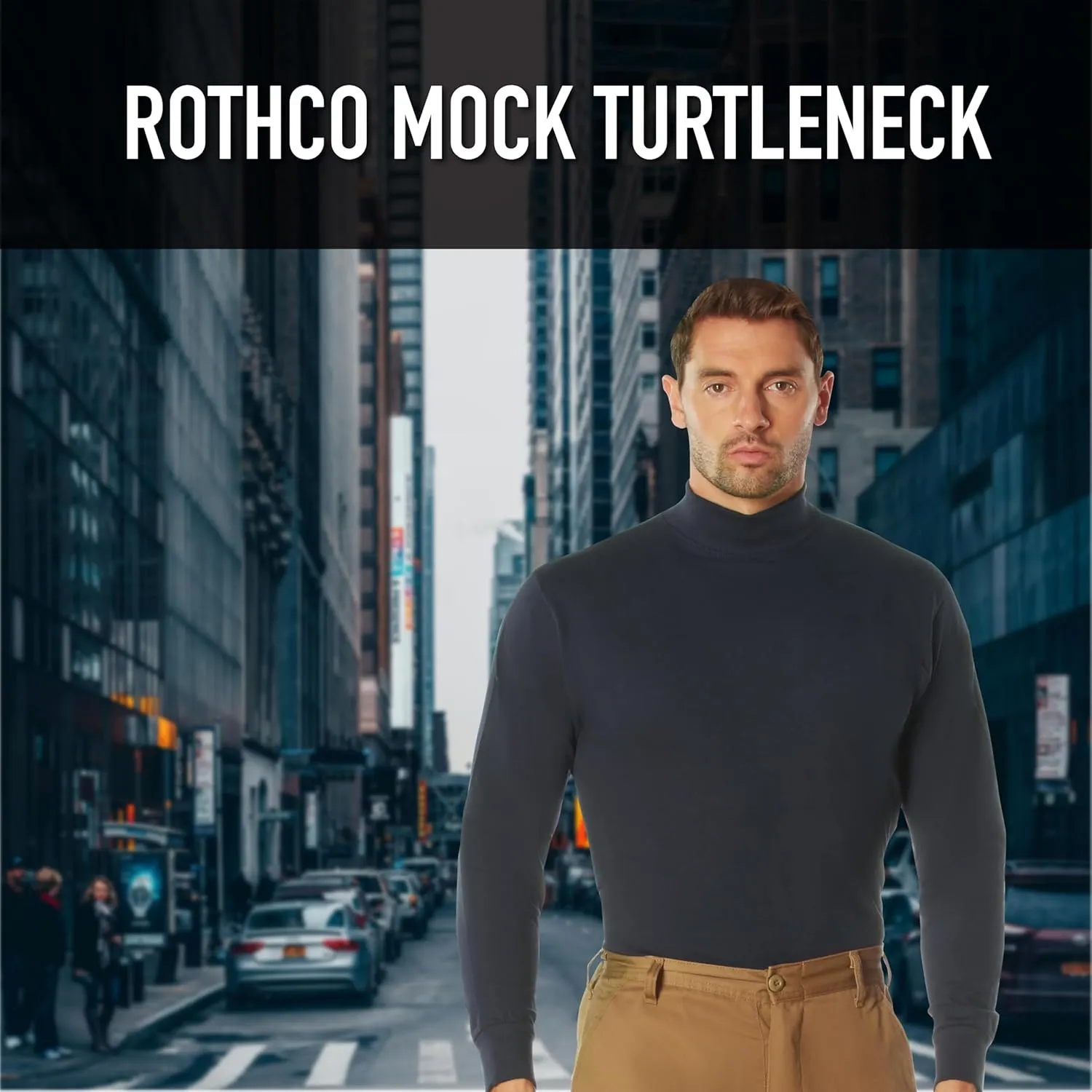 Rothco Mock Turtleneck Long Sleeve Mock Turtleneck Basic Solid Pullover Undershirt