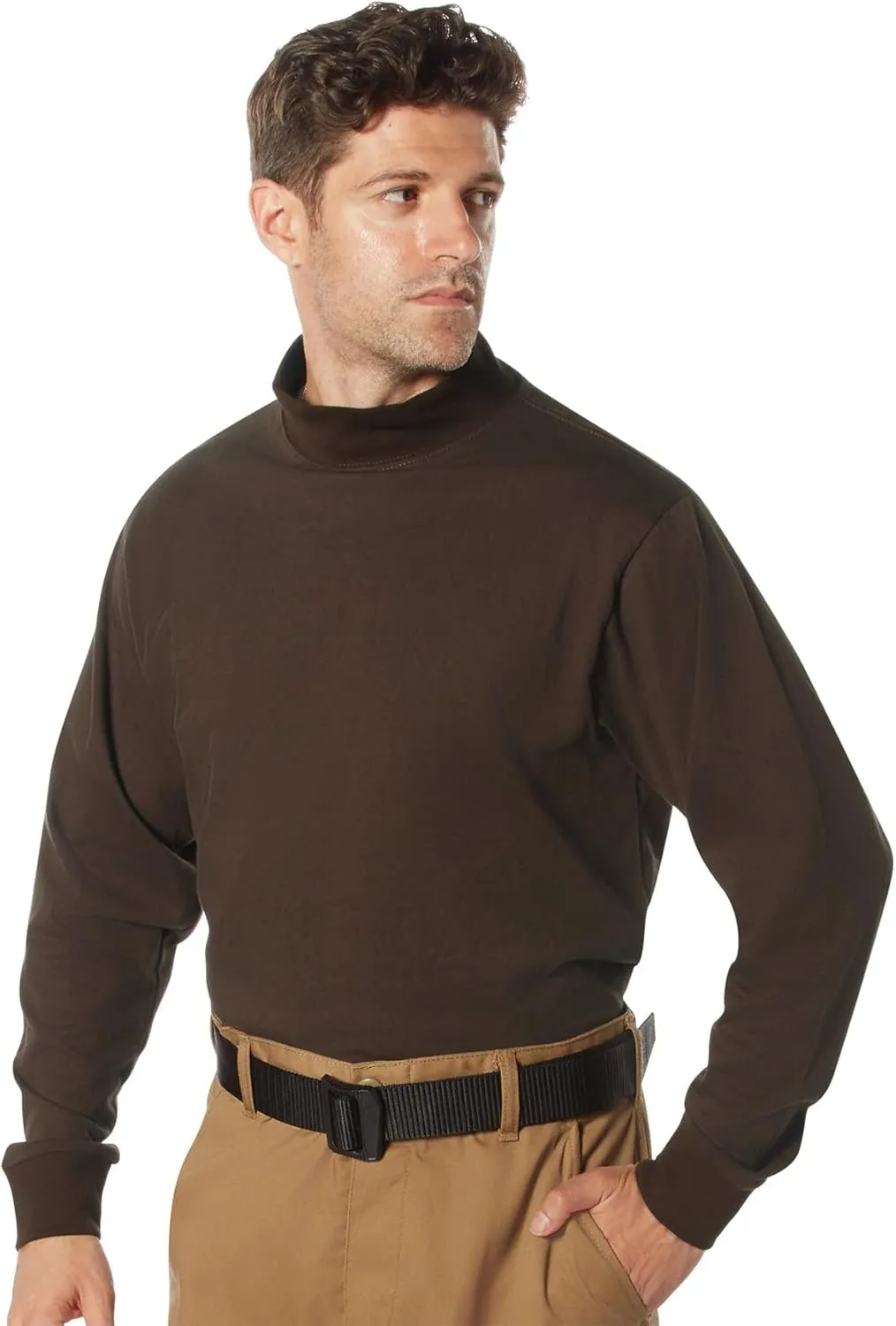 Rothco Mock Turtleneck Long Sleeve Mock Turtleneck Basic Solid Pullover Undershirt