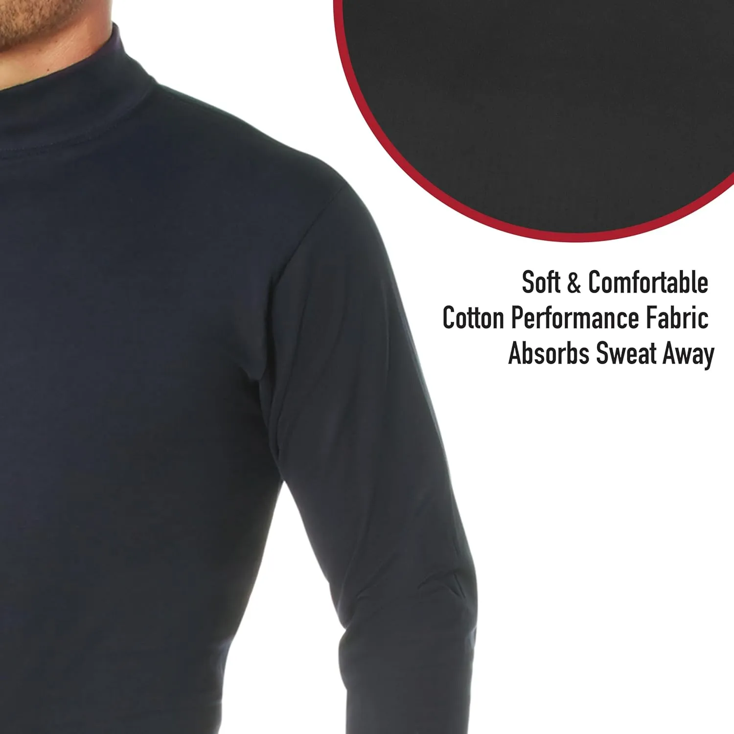 Rothco Mock Turtleneck Long Sleeve Mock Turtleneck Basic Solid Pullover Undershirt