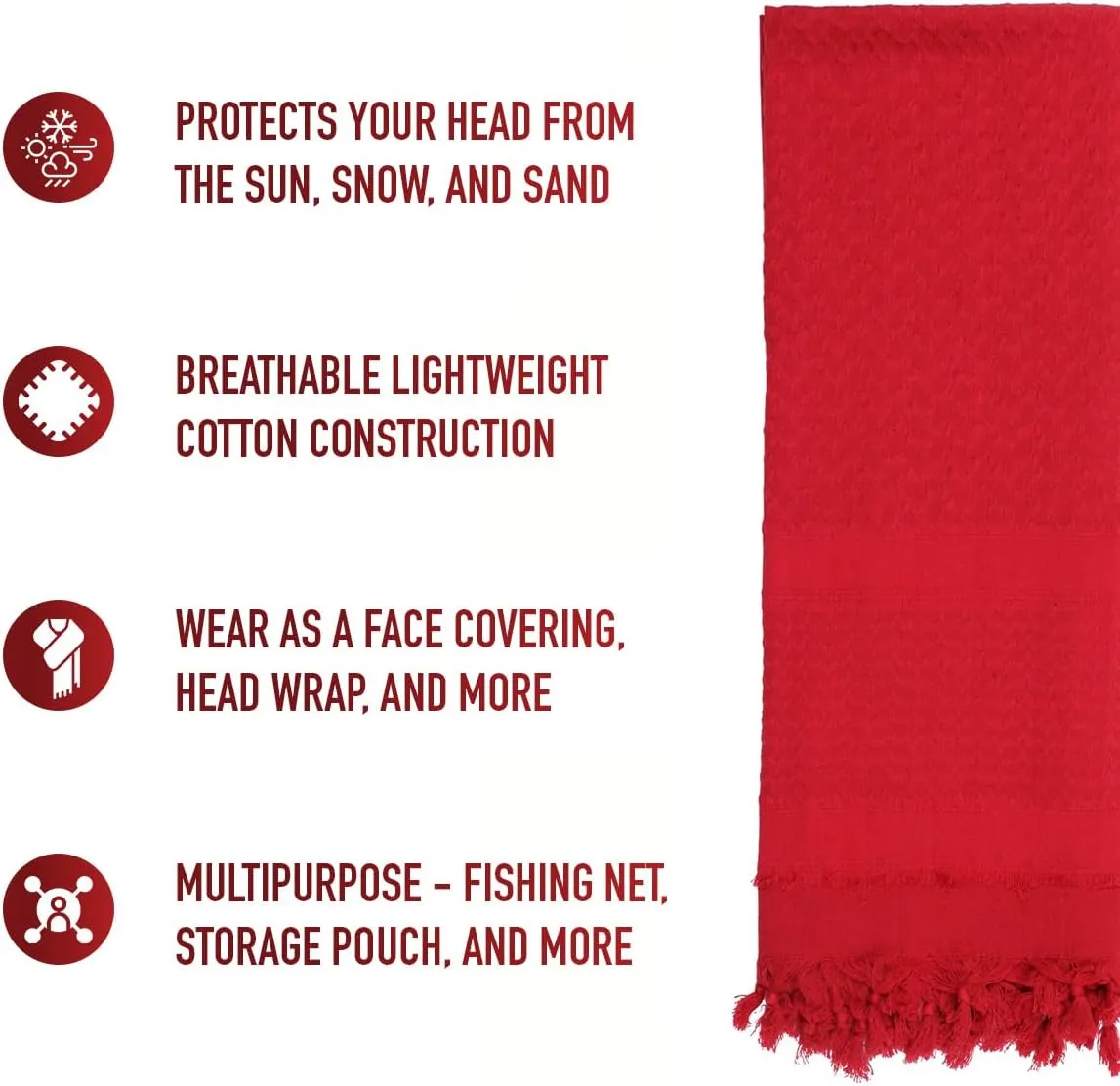 Rothco Solid Color Shemagh-Tactical Desert Scarf