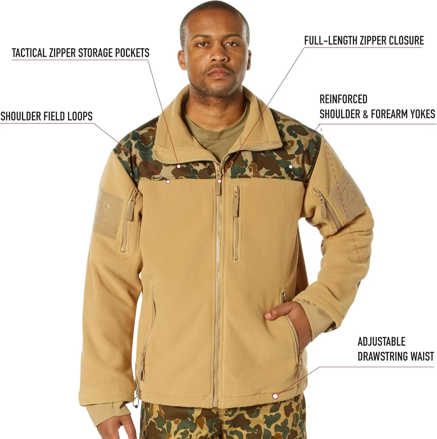 Rothco Spec Ops Discrete Carry Fleece Jacket – Tactical Utility & Warmth – Cold Weather Coat