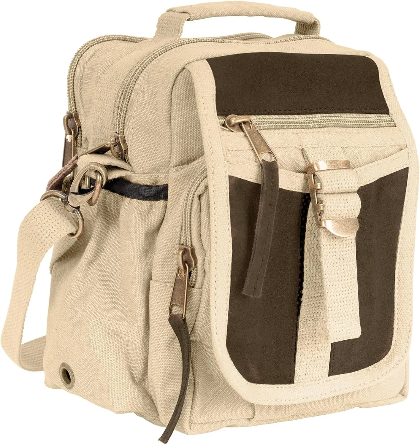 Rothco Vintage Canvas & Leather Travel Shoulder Bag for Organizing Essentials