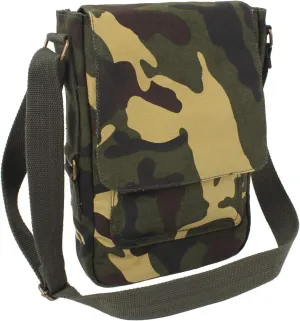Rothco Vintage Canvas Military Tech Bag, Woodland Camo