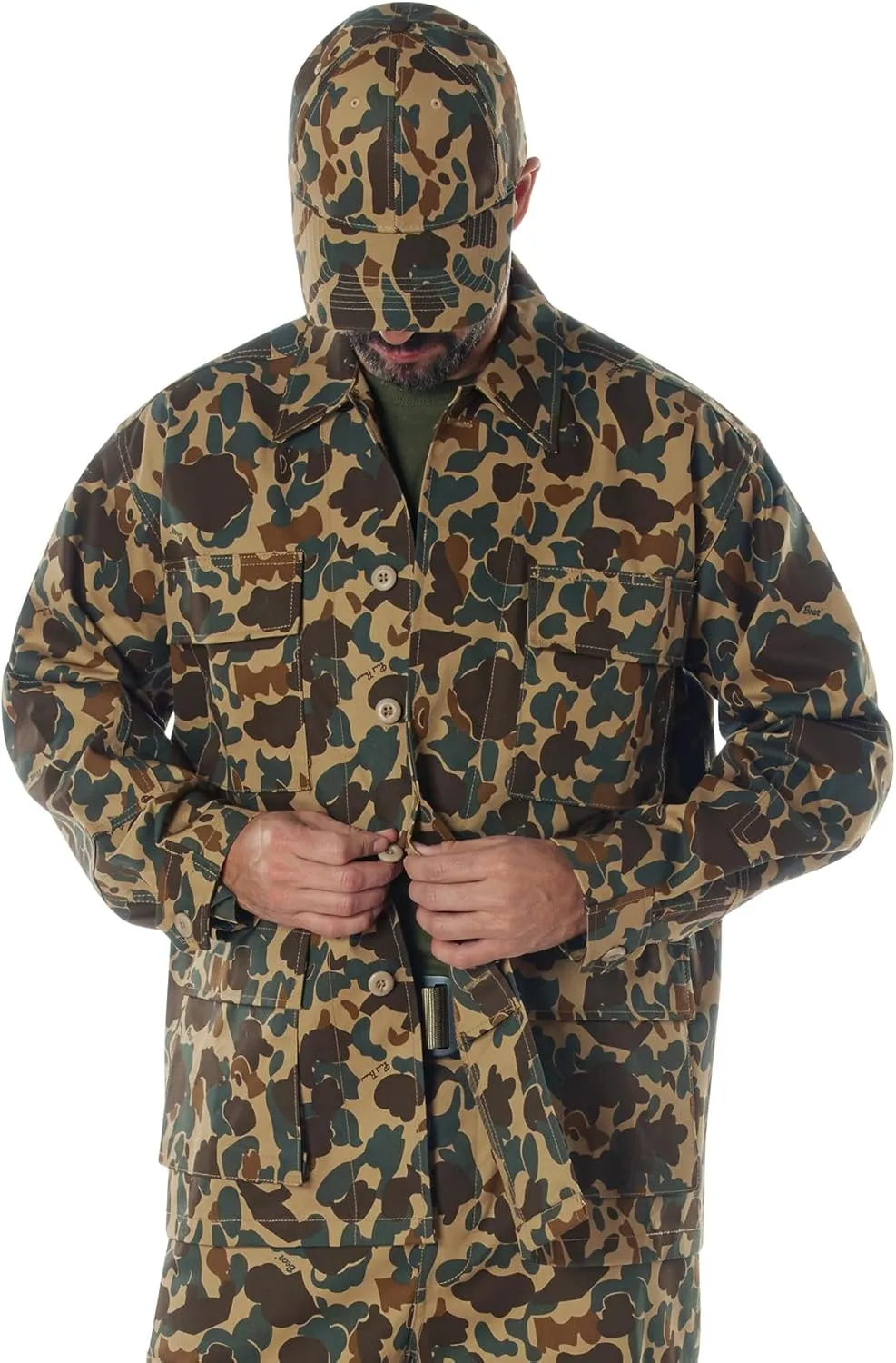Rothco X Bear Archery Fred Bear Camo BDU Shirt – Long Sleeve Hunting Shirt – Utility Pockets for Bowhunting Gear