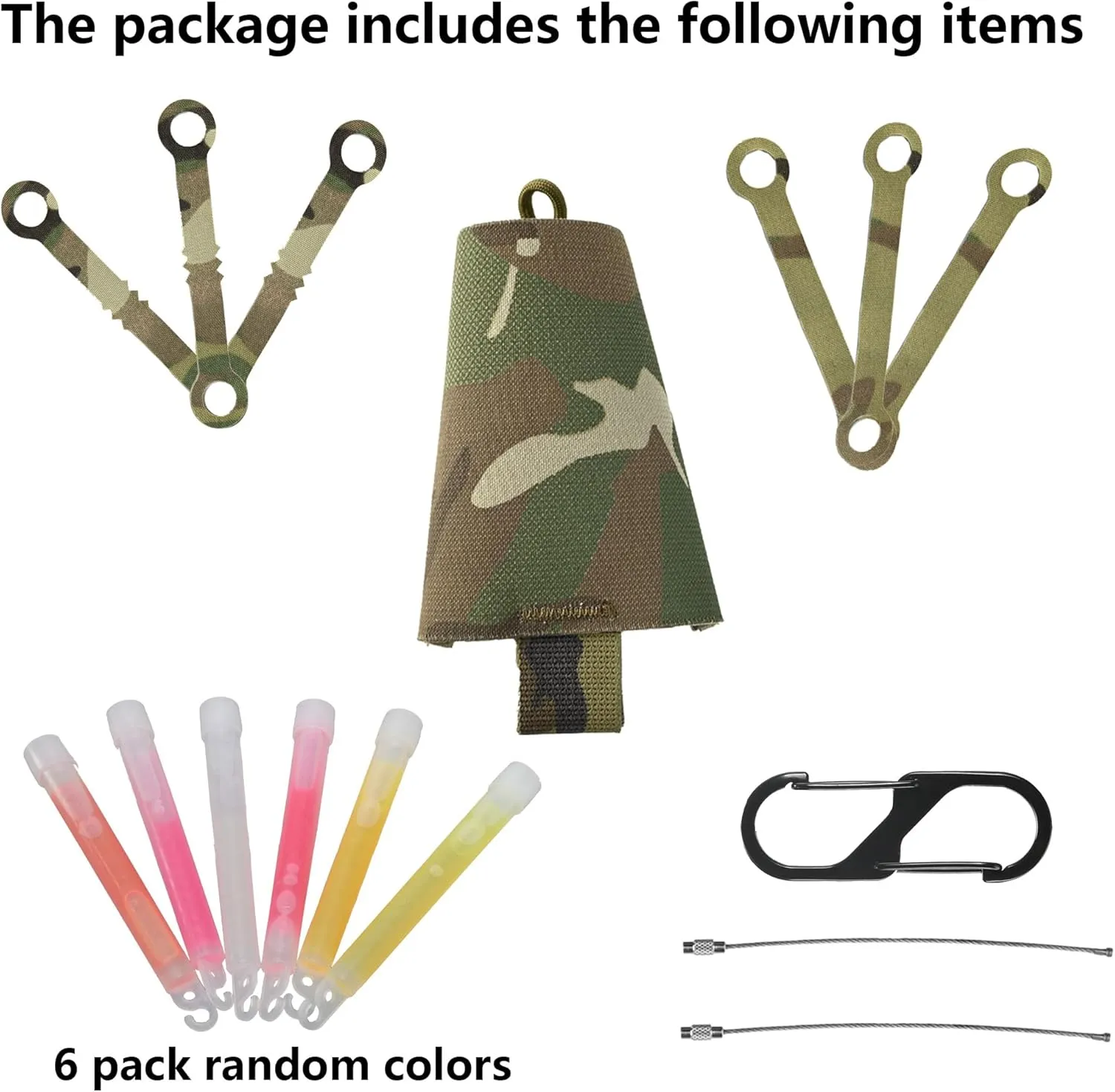 SABADO Tactical Chem Lights with Holders and Carabiner Clip, 6 Ultra Bright Glow Sticks with 12 Hour Duration for Camping Fishing and Hunting