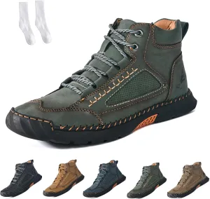 Sawbehind Boots, Men's Comfortable Handmade Leather Boots, Outdoor Leather Boots Wide, Waterproof, Arch Support Shoes