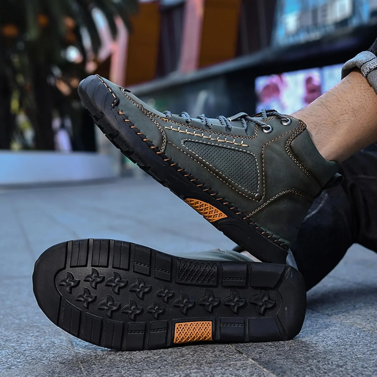 Sawbehind Mens Boots, Sawbehind Men'S Waterproof Handmade Boots, Arch Support, For Outdoor, Hiking, Travel, Sports