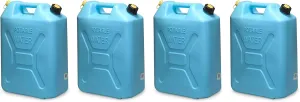 Scepter Portable Plastic Military Style Food Grade 5 Gal Water Jug Container with Reversible Spout for Camping & Emergency Storage, Blue