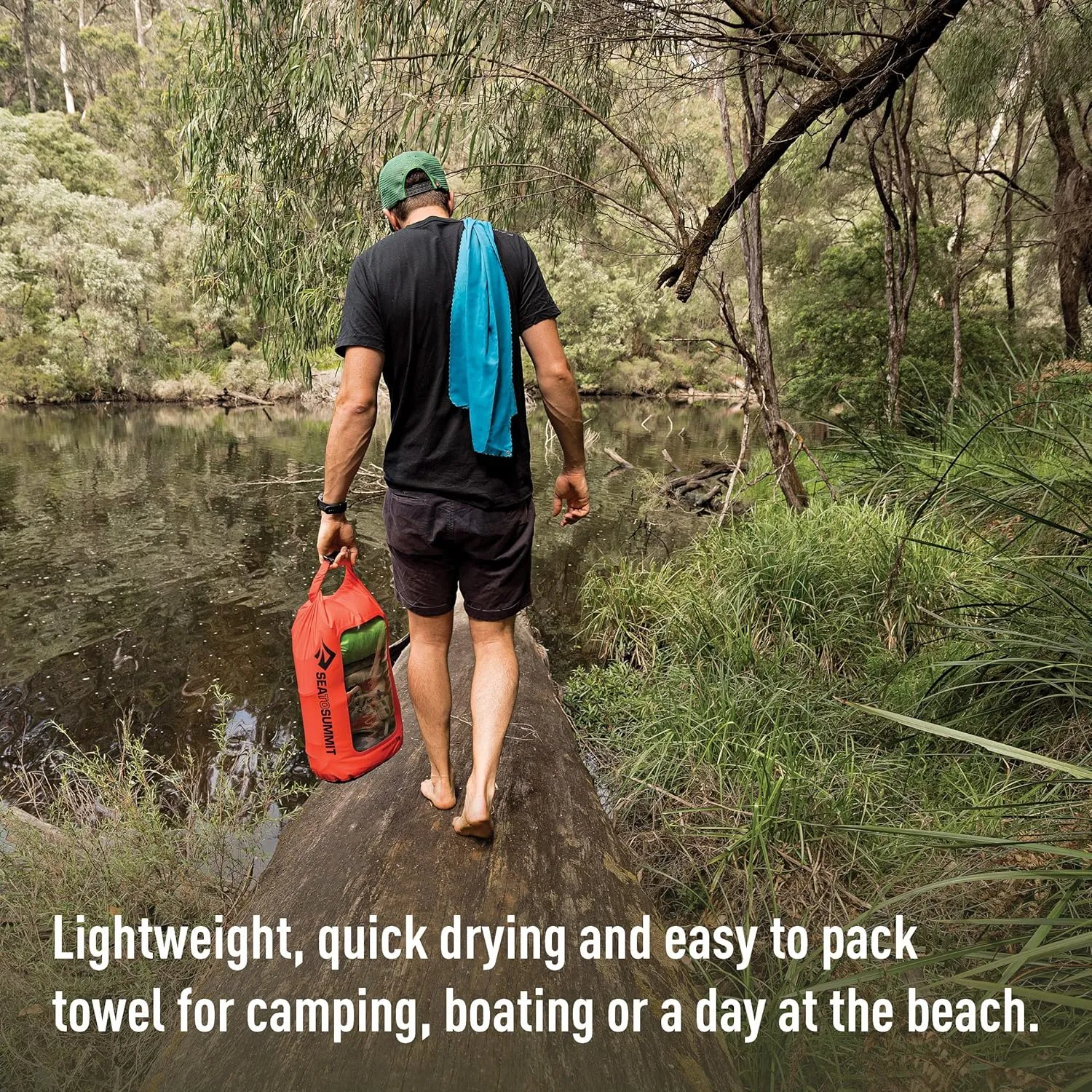 Sea to Summit AirLite Towel, Ultralight Camping and Travel Towel, Large (24 x 47 inches), Moonlight Blue
