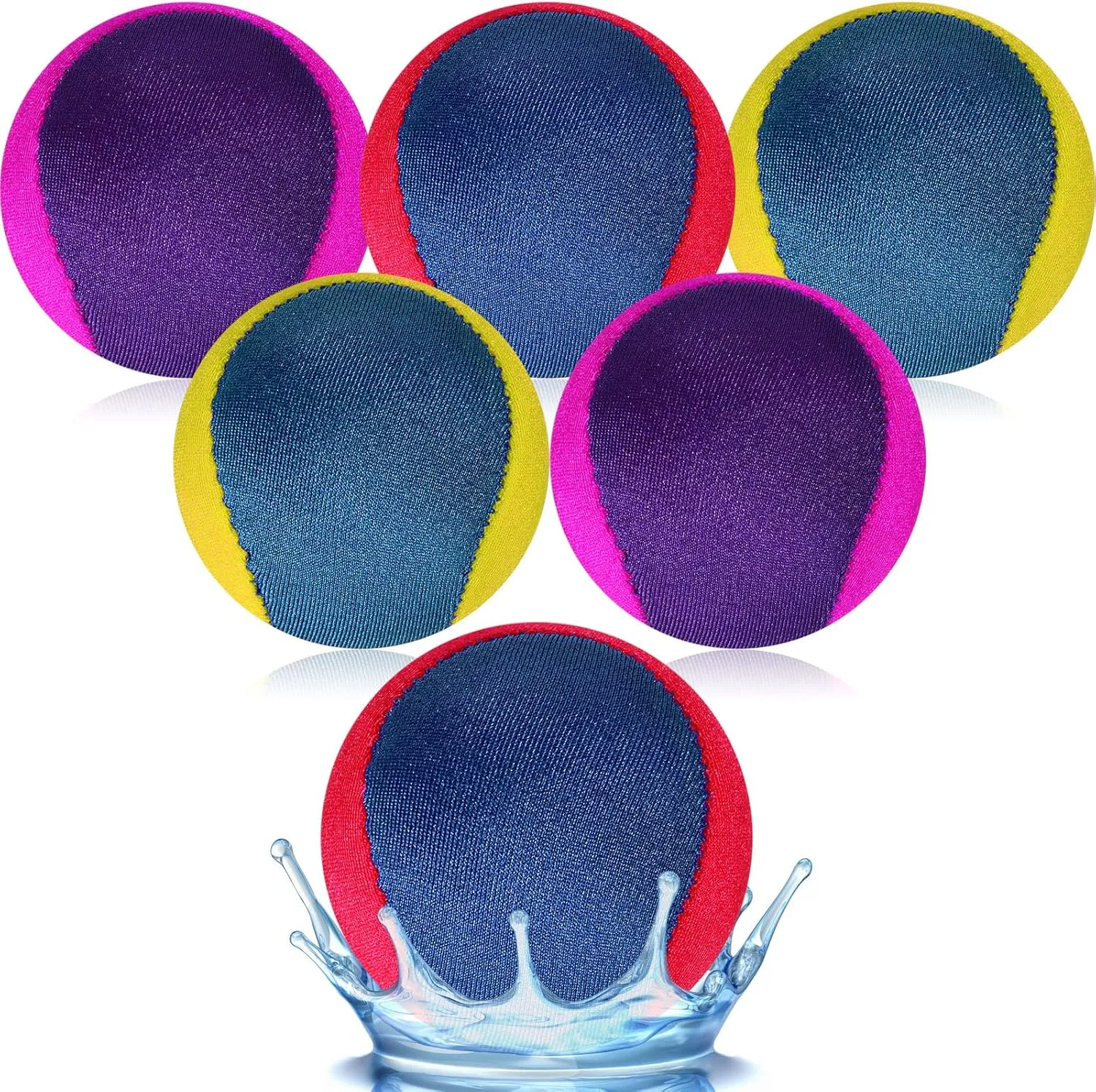 Seematn 6 Pcs Water Skipping Ball 2 Inch Water Bouncing Beach Ball Beach Toys Pool Accessories for Boys Girls Gift Outdoor Games Activities Pool