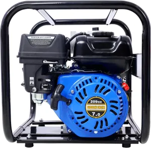 Semi Trash Pump 3 inch, 209cc 7HP 4 stroke OHV ENGINE, Gas Powered Semi Trash Water Pump 50 ft Discharge Hose, 12 ft Suction Hose with Complete Fittings,EPA compliant