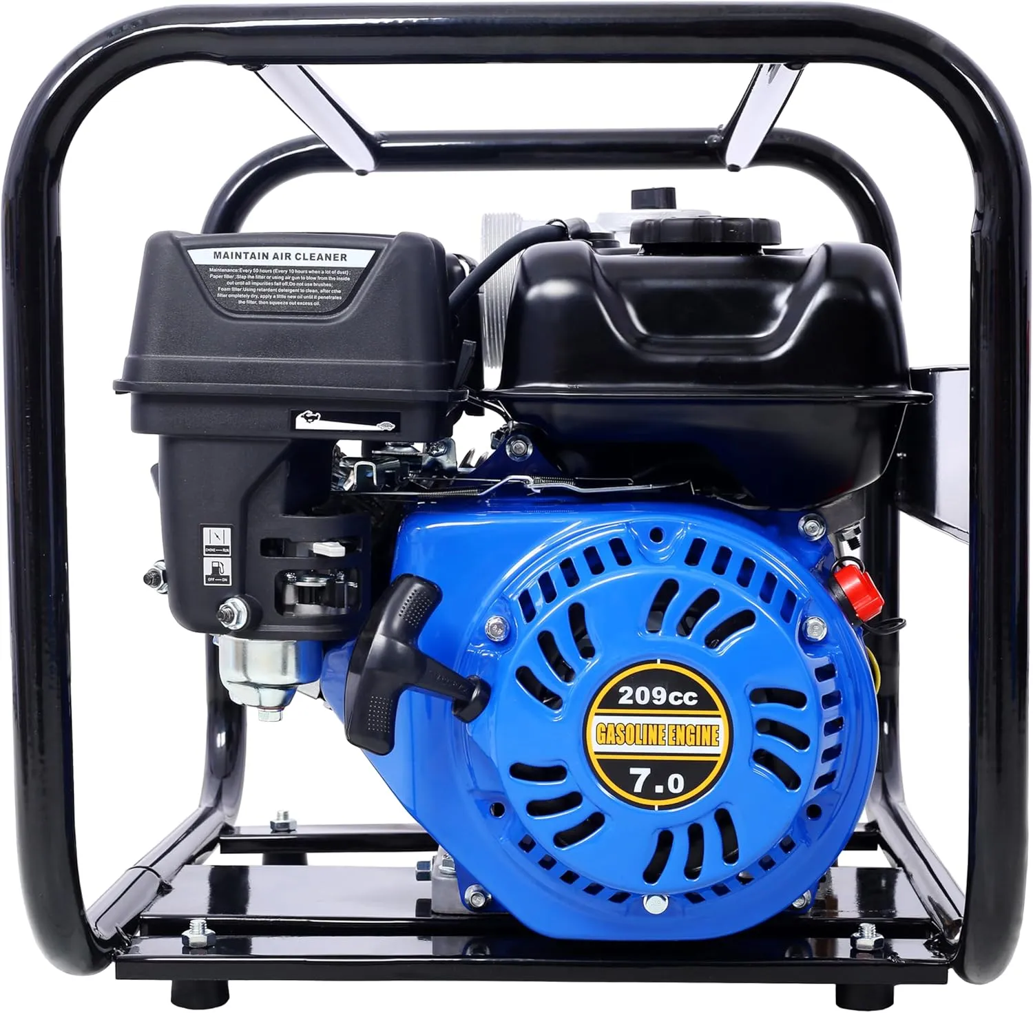 Semi Trash Pump 3 inch, 209cc 7HP 4 stroke OHV ENGINE, Gas Powered Semi Trash Water Pump 50 ft Discharge Hose, 12 ft Suction Hose with Complete Fittings,EPA compliant