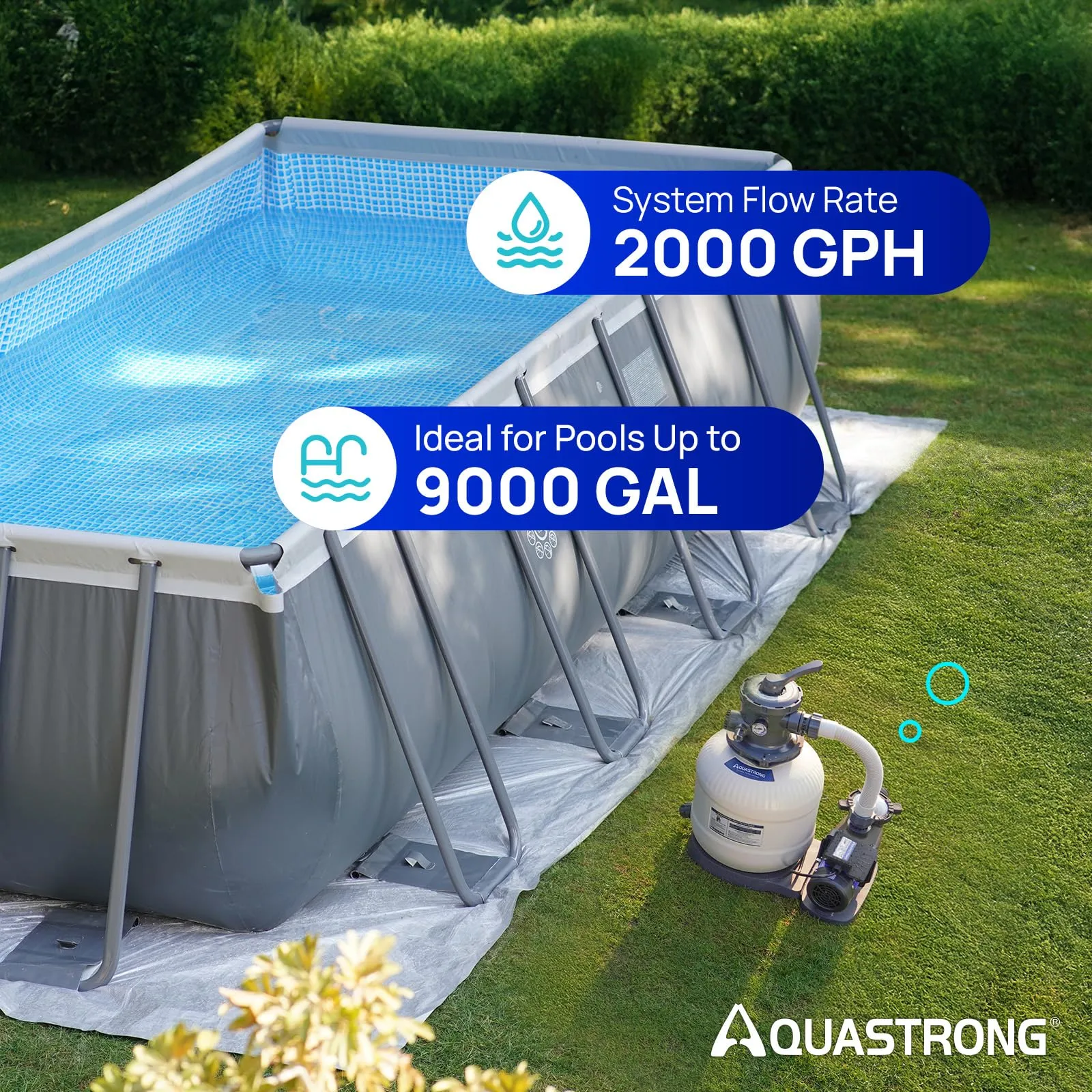 SFPV120 1/2 HP Sand Filter Pump 2500GPH, 12in Up to 9000GAL