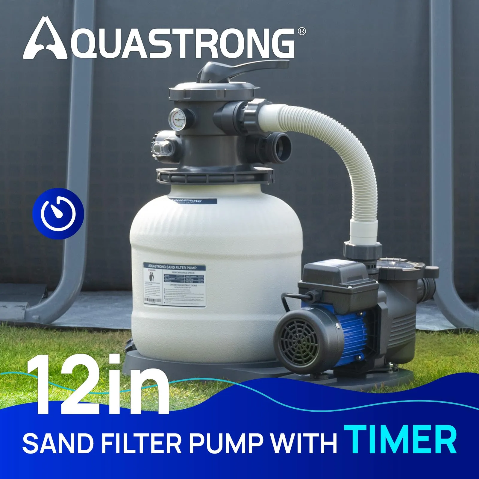 SFPV140T 2/3 HP Sand Filter Pump 3000GPH with Timer 14in Up to 13000GAL