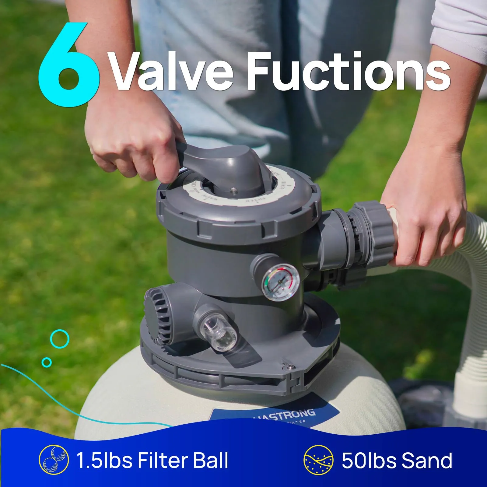 SFPV140T 2/3 HP Sand Filter Pump 3000GPH with Timer 14in Up to 13000GAL