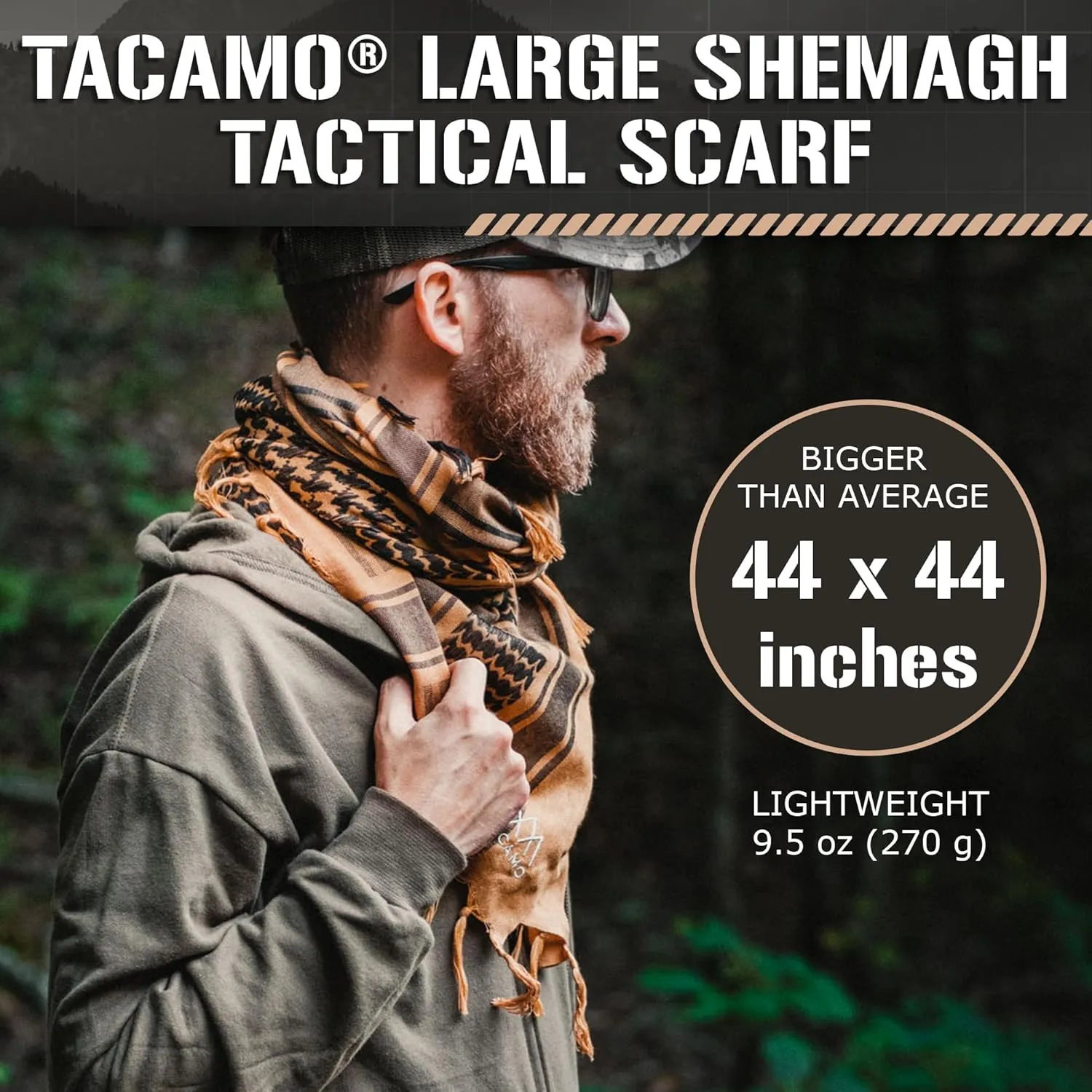 Shemagh Tactical Scarf 44”x44” - Military Rave Keffiyeh Men & Women