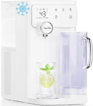 SimPure Y10C UV 𝐂𝐨𝐥𝐝 Reverse Osmosis Water Filter Countertop, 7-Stage RO Water Filtration System, Water Purifier with Portable Water Pitcher, Temperature Adjustable 43-59°F, No Installation