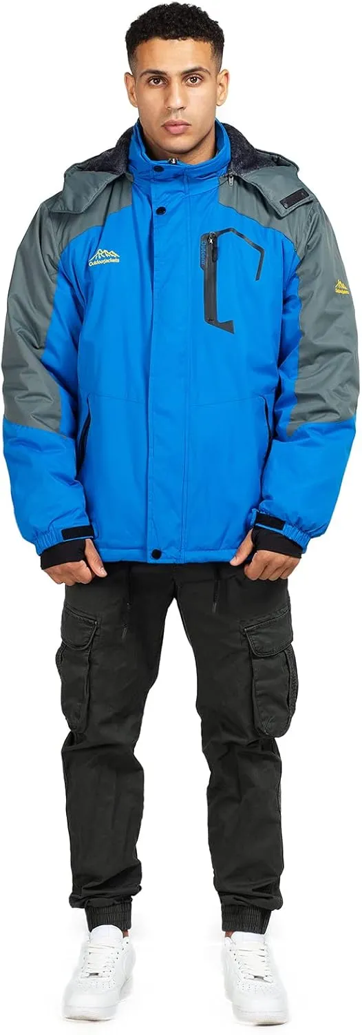 Ski Jacket with Hood for Men Waterproof Snow Winter Coat