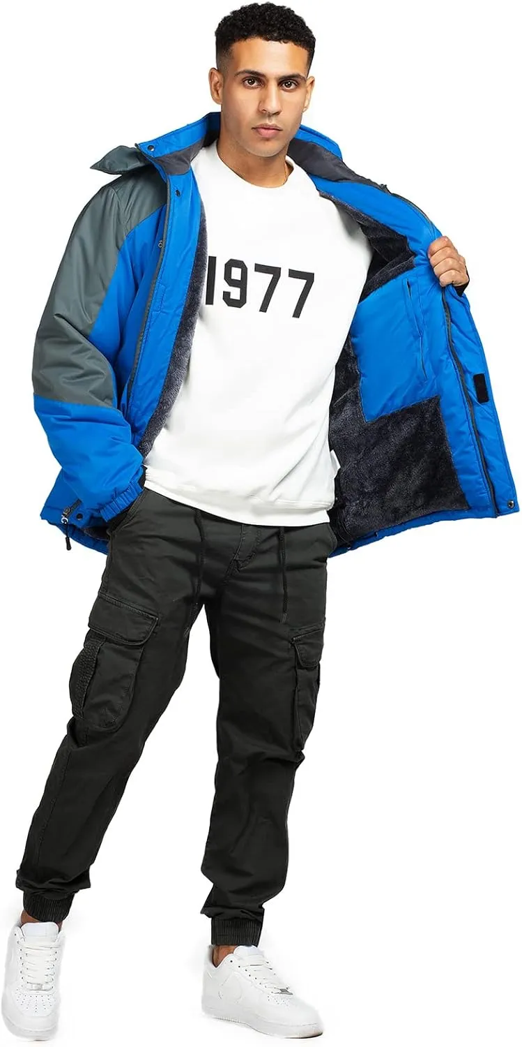 Ski Jacket with Hood for Men Waterproof Snow Winter Coat