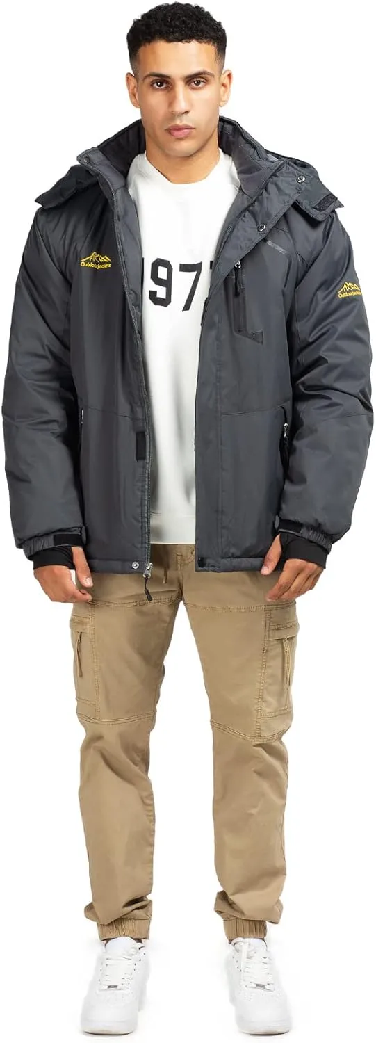 Ski Jacket with Hood for Men Waterproof Snow Winter Coat
