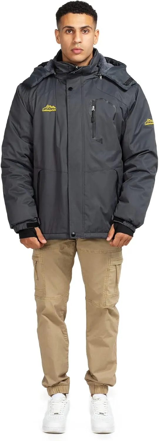 Ski Jacket with Hood for Men Waterproof Snow Winter Coat