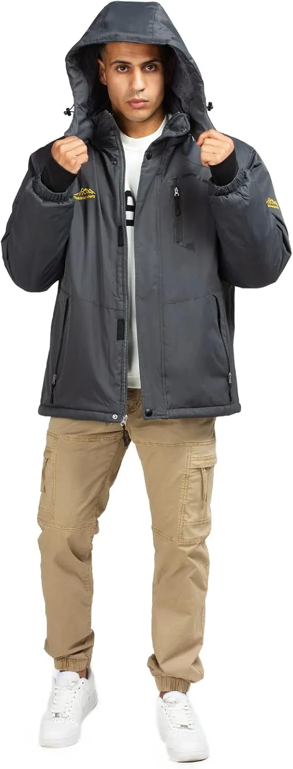 Ski Jacket with Hood for Men Waterproof Snow Winter Coat