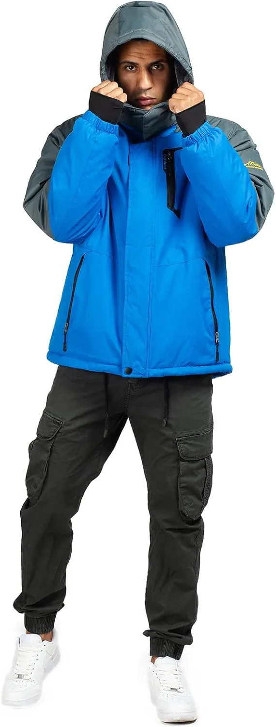 Ski Jacket with Hood for Men Waterproof Snow Winter Coat