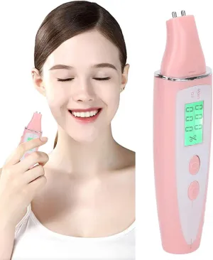 Skin Analyzer, Digital LCD Display Precision Skin Sensor Tester Facial Water Oil Analyzer Facial Sensor Tester Portable Moisture Tester Skin Monitor Detector Face Water Oil Tester for Home Salon(Pink)