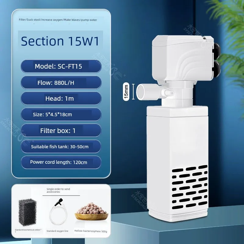 Small Fish Tank Oxygen Pump, Built-in Mute Fish Filter