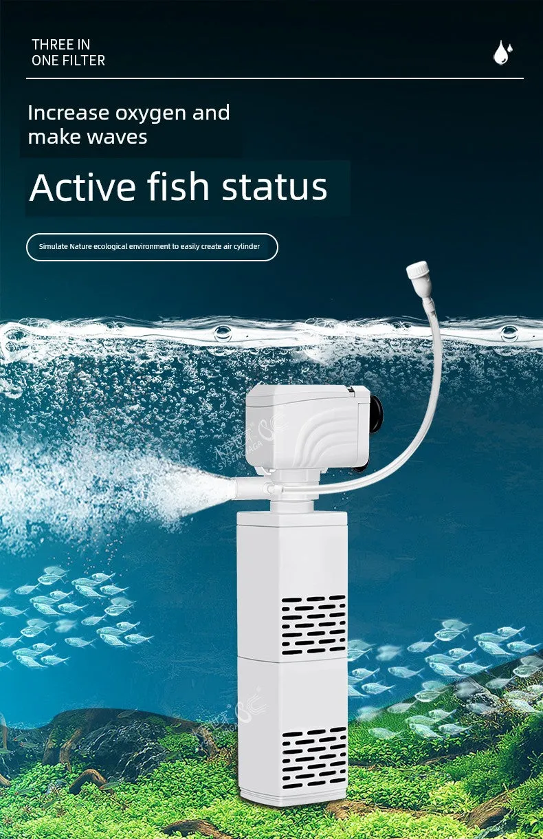 Small Fish Tank Oxygen Pump, Built-in Mute Fish Filter