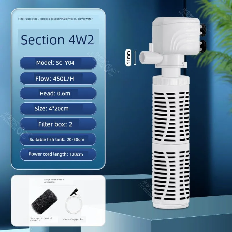 Small Fish Tank Oxygen Pump, Built-in Mute Fish Filter