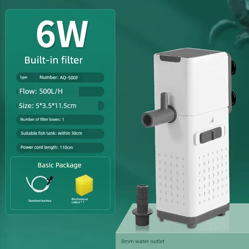 Small Fish Tank Oxygen Pump, Built-in Mute Fish Filter