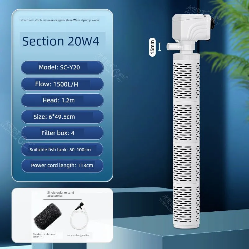Small Fish Tank Oxygen Pump, Built-in Mute Fish Filter
