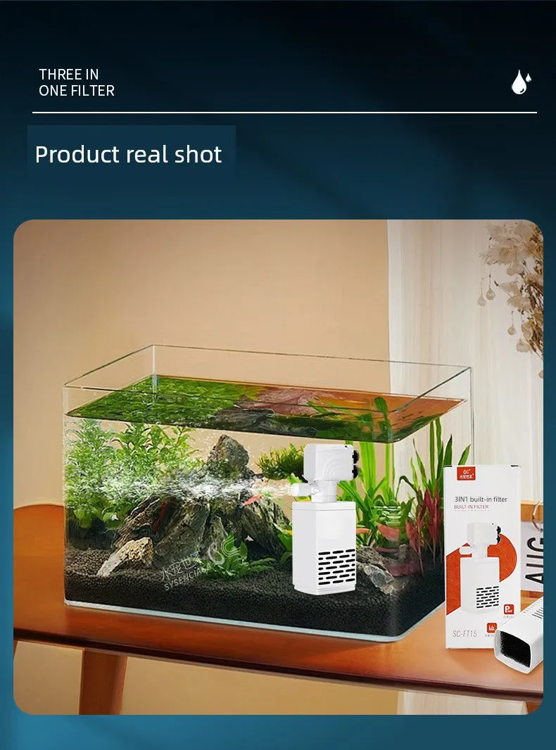 Small Fish Tank Oxygen Pump, Built-in Mute Fish Filter