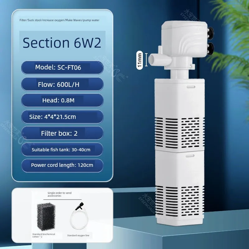 Small Fish Tank Oxygen Pump, Built-in Mute Fish Filter